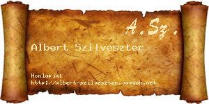 Albert Szilveszter névjegykártya