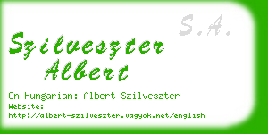 szilveszter albert business card